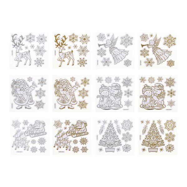 Сноу бум наклейка декоративная, 16x21 см, пвх, белая, в ассортименте