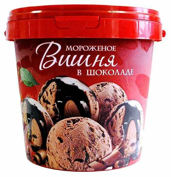 Мороженое Проксима Вишня в шоколаде ведерко 480 г