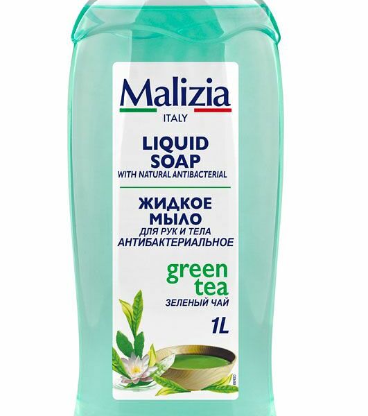 Мыло жидкое для рук и тела антибактериальное Зеленый чай ТМ Malizia (Мализиа)