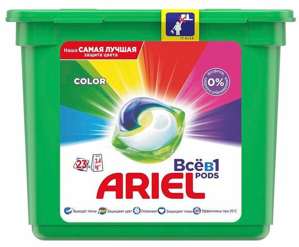 Капсулы для стирки ARIEL Pods Все-в-1 Color, 23шт