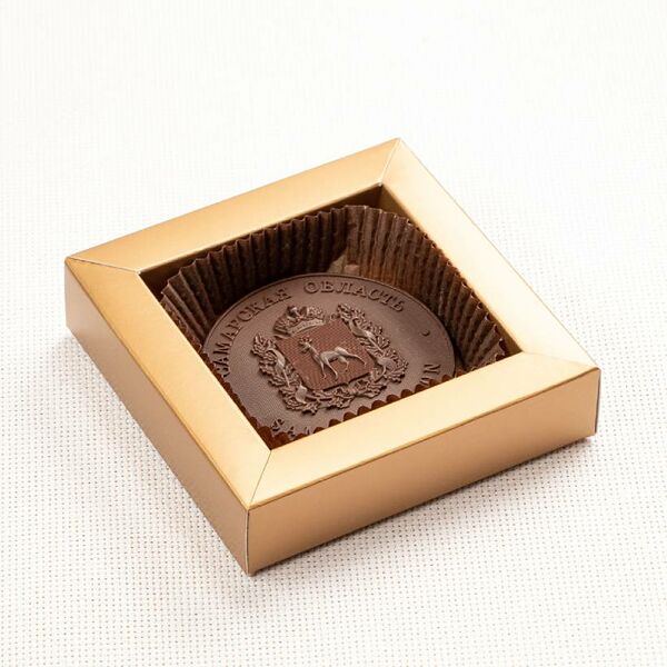 Медаль из черного шоколада Самара 30 г