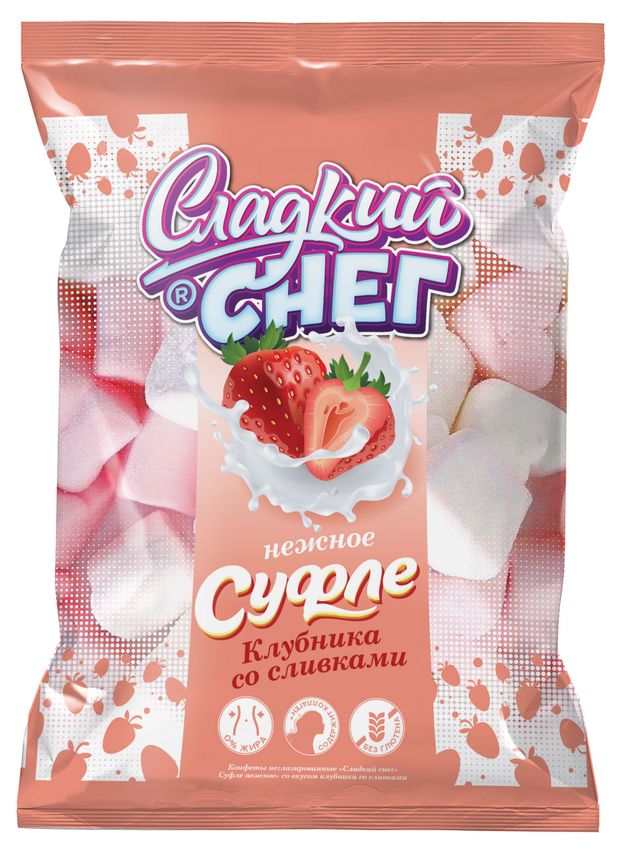 

Суфле Сладкий Снег нежное клубника со сливками 85 г
