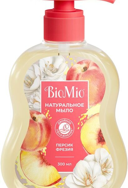Мыло жидкое Biomio с маслом персика 300мл