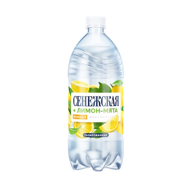 Вода питьевая Сенежская лимон-мята газированная 1000 мл