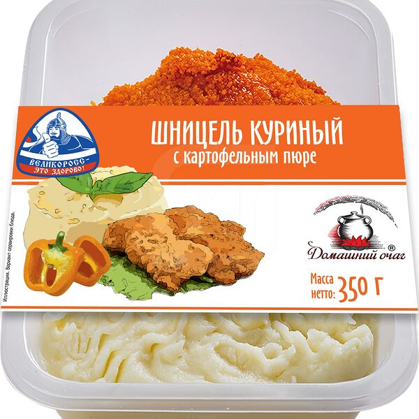 Шницель Домашний очаг Куриный с картофельным пюре 350г