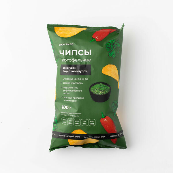 Чипсы картофельные со вкусом соуса чимичурри, 100 г