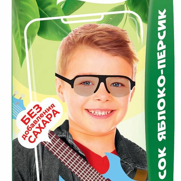 Сок детский Сады Придонья Kids Яблоко-персик 5мес+ 200 мл