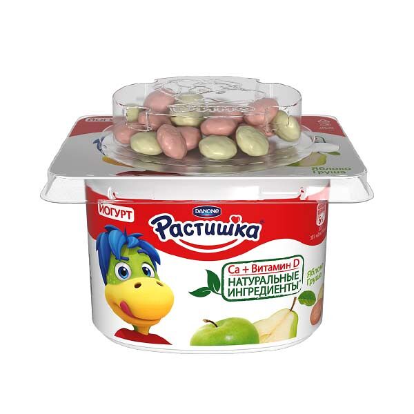 Йогурт Растишка Яблоко-груша с печеньем 3%