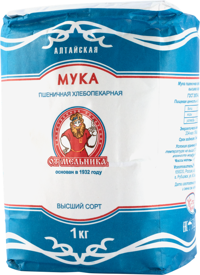 

Мука пшеничная От мельника хлебопекарная высший сорт ГОСТ 1 кг