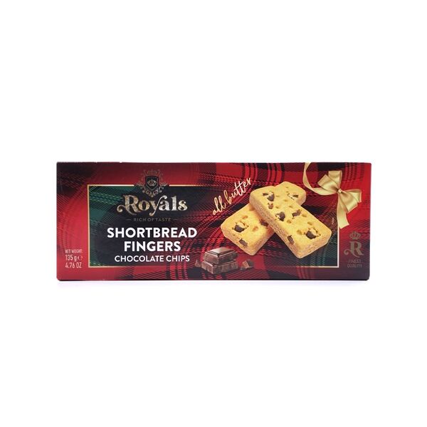 Печенье сливочное ROYALS Shortbread с кусочками шоколада 135г, Польша