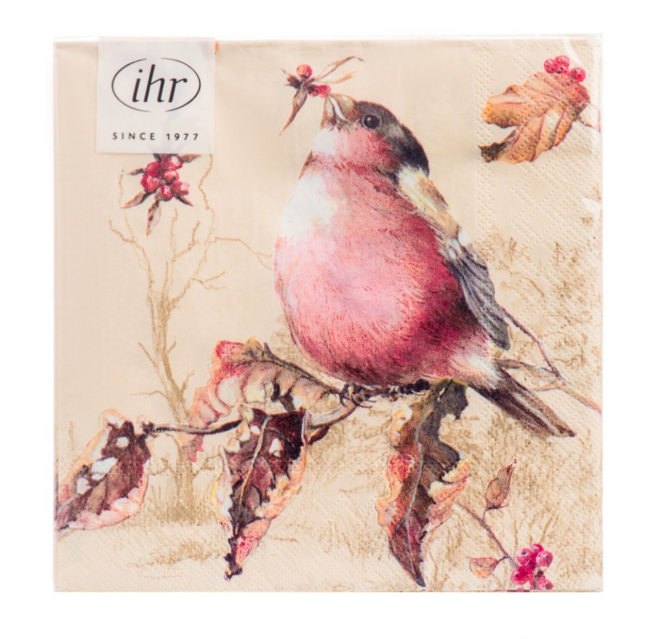 

Салфетки IHR Beautiful Bullfinch 33х33 см 3 слоя 20 шт