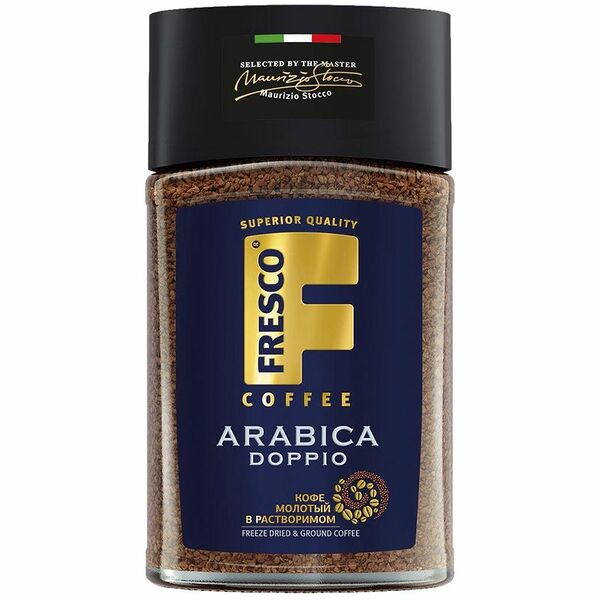 Кофе Fresco Doppio растворимый с добавлением молотого, 100г