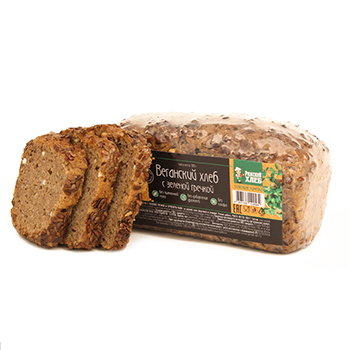 

Хлеб Веган с зеленой гречкой и семенами льна из ржаной муки формовой Рижский хлеб 300г, Россия