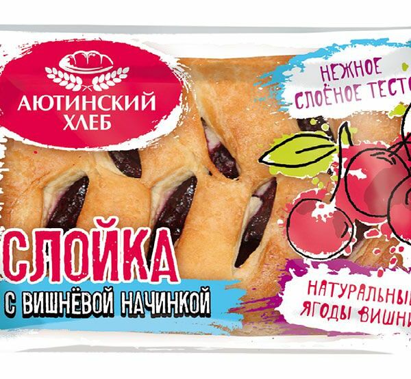 Слойка Аютинский хлеб с вишневой начинкой