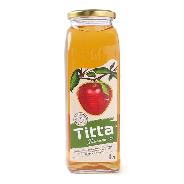Сок прямого отжима Titta яблочный 1л, Армения