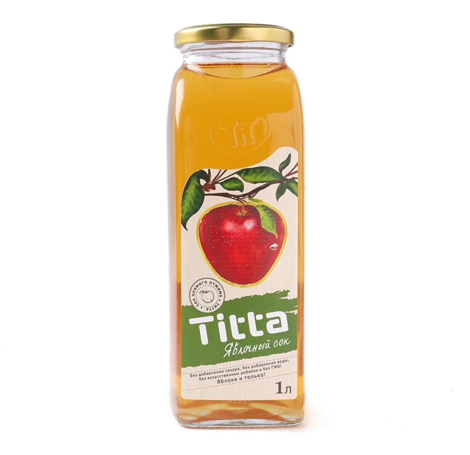 

Сок прямого отжима Titta яблочный 1 л