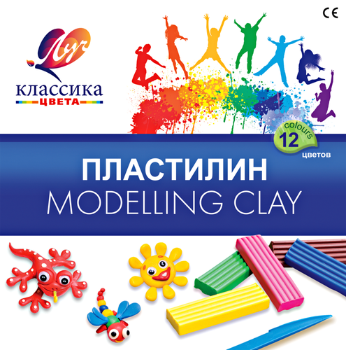 

Пластилин классический Луч Классика цвета 12 цветов