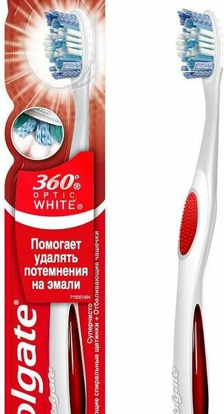 Зубная щётка Colgate 360 Optic White средней жёсткости