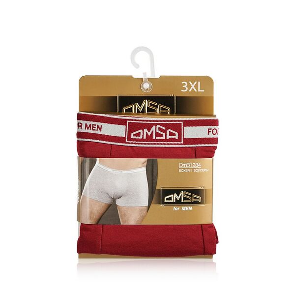 Мужские трусы-боксеры Omsa Cotton с открытой резинкой Bordo р.54