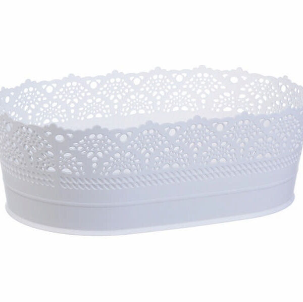 Сухарница М-Пластика Ажур пластик белый 22 см