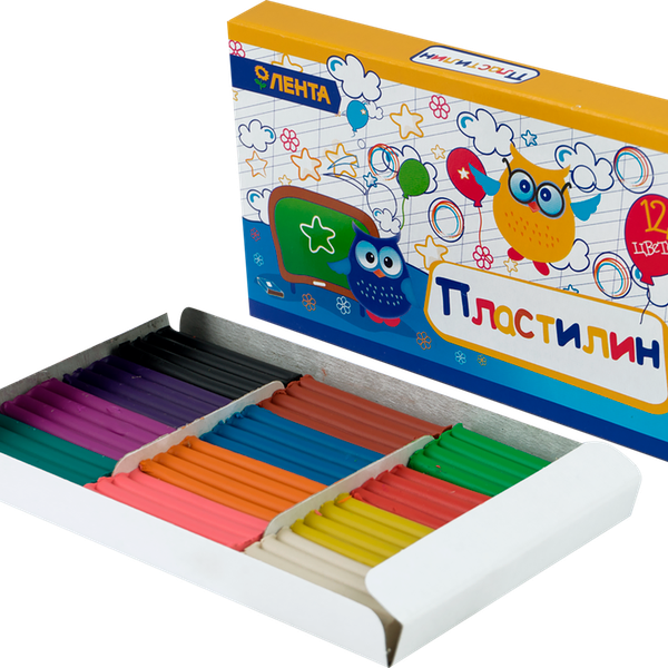 Пластилин ЛЕНТА 12 цветов