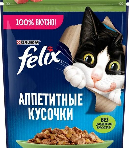 Корм влажный Felix Кролик в желе для взрослых кошек 75г