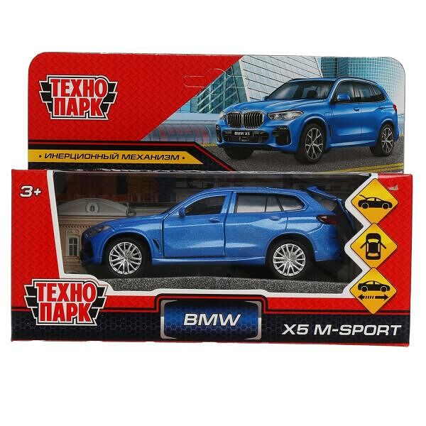 Машина металл BMW X5 M-SPORT 12 см двери багаж инерц син