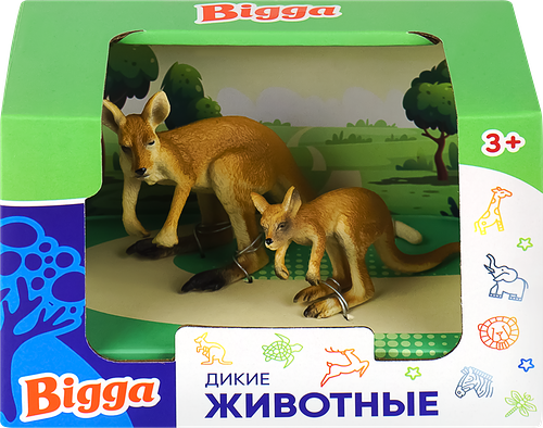 Набор игровой Bigga Дикие животные 2 предмета, в ассортименте