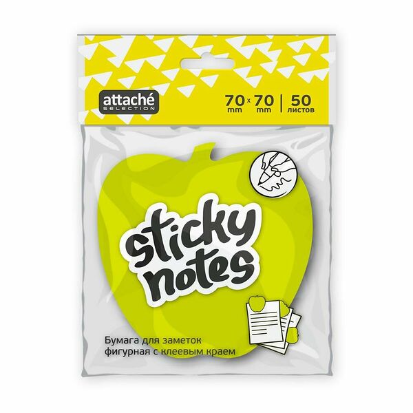 Стикеры фигурные Attache Selection, яблоко 50 листов