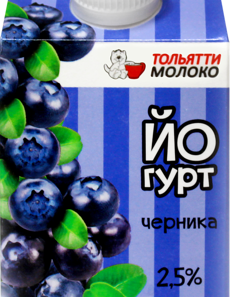 Йогурт питьевой Тольяттимолоко черника, 2.5%