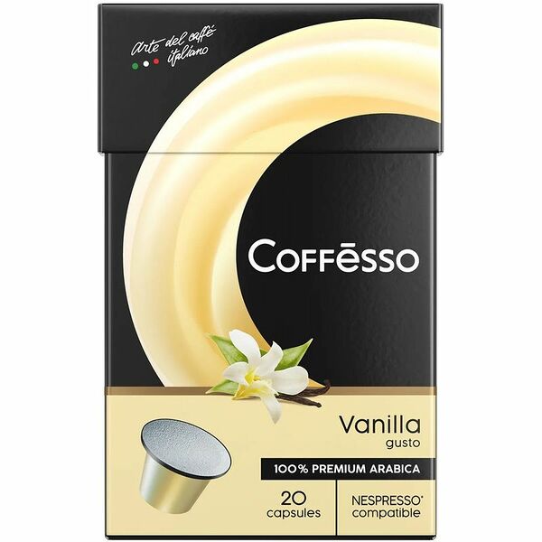 Кофе в капсулах Coffesso Aroma Vanilla жаренный молотый со вкусом и ароматом ванили Nespresso, 20х5г