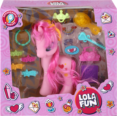 

Набор игровой LOLA FUN Пони 14см, с аксессуарами, 13 предметов, Арт. 63811 C-D