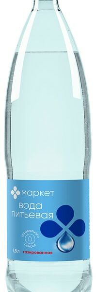 Вода Маркет питьевая газированная 1.5л