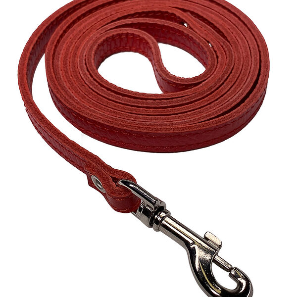 Dono Della поводок кожанный двухслойный 10 мм. х 1,3 м., Красный