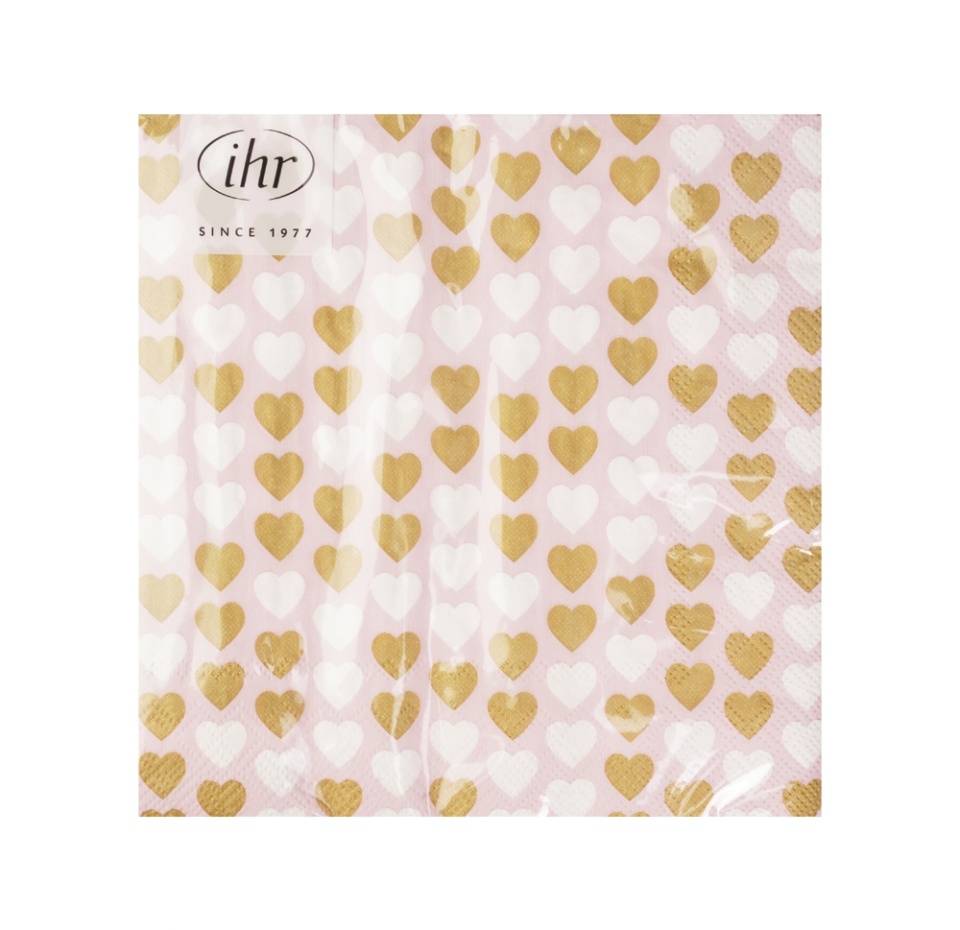 

Салфетки бумажные IHR Lovely Little Hearts розовые 33х33 см