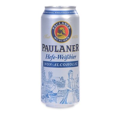 Пиво безалкогольное Paulaner Пшеничное (Hefe-Weisbier) светлое нефильтрованное пастеризованное 0.5 л