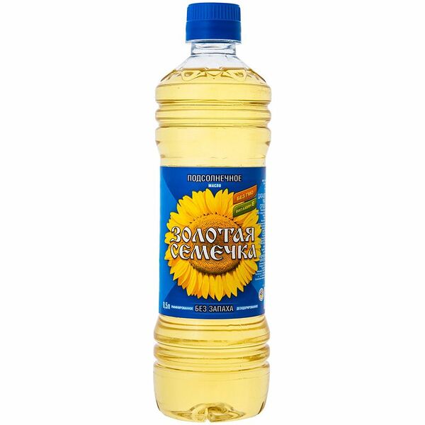 Масло подсолнечное Золотая Семечка рафинированное, 500мл
