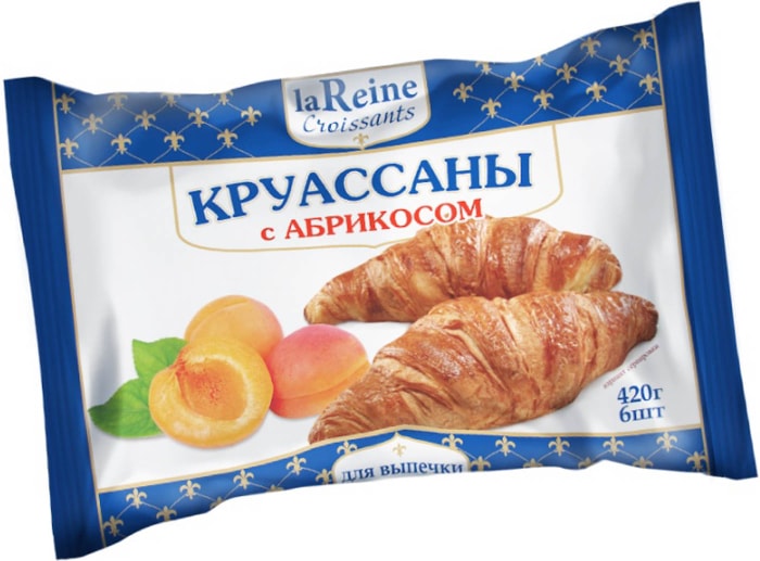 

Круассаны сладкие La Reine с абрикосом замороженные 6 шт 420 г