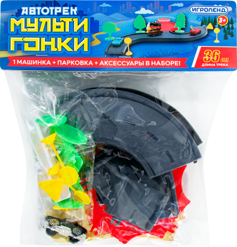 

Автотрек ИГРОЛЕНД Мульти-гонки, 18 предметов, Арт. 276-126