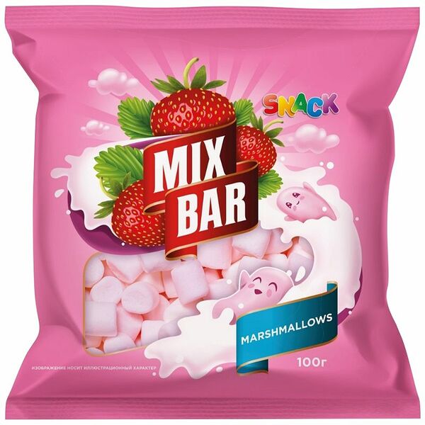 Маршмеллоу Mixbar клубника, 100г