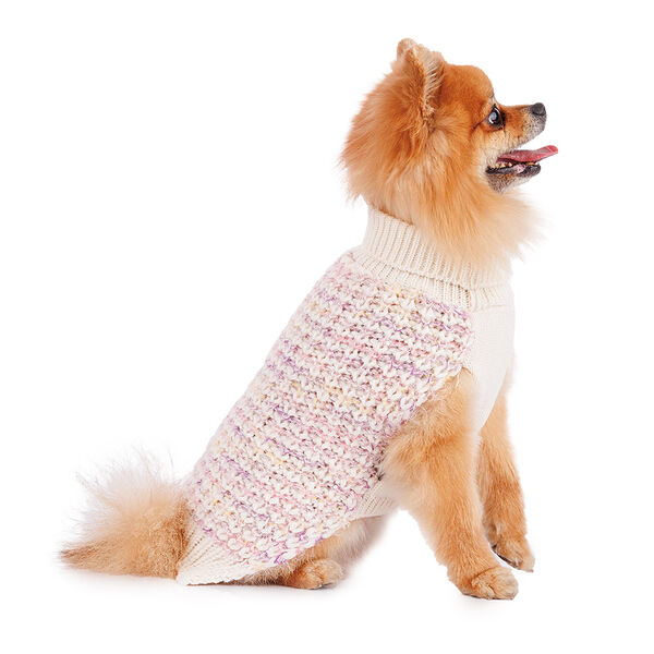 Свитер для собак вязаный фиолетово-бежевый XS