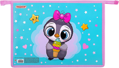 

Папка для тетрадей Пифагор Little friend А4 1 отделение на молнии 1 шт. в ассортименте