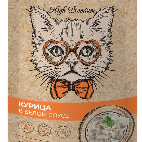 Корм для кошек BEST DINNER High Premium Курица в белом соусе волокна филе грудки пауч