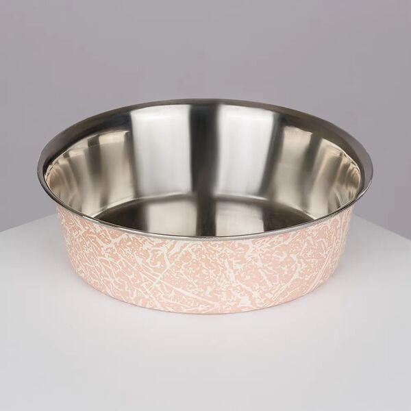 Миска металлическая для собак, d 17 см, кракелюр