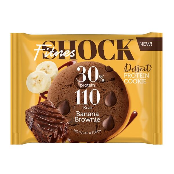 Печенье протеиновое FITNESSHOCK Dessert Банановый брауни