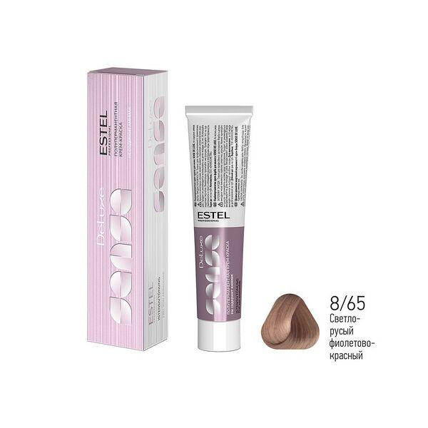 Полуперманентная крем-краска для волос Estel De Luxe Sense 8/65 Светло-русый фиолетово-красный