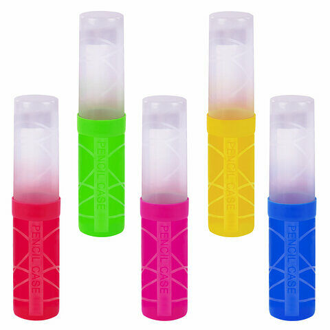 Пенал-тубус ПИФАГОР пластиковый,5 цветов, 19,5×4,5 см цвет в ассорт. 1шт