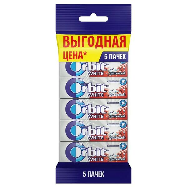 Жевательная резинка Orbit White Классический, 5шт по