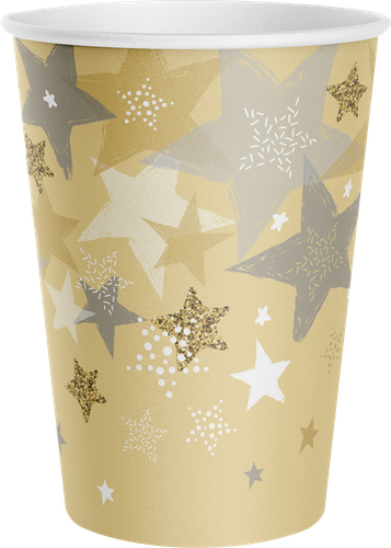 

Стаканы одноразовые Party 250 мл бумажные с тиснением 6 шт дизайн в ассортименте