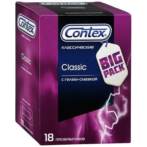 Презервативы Contex Classic 18 шт с гелем-смазкой